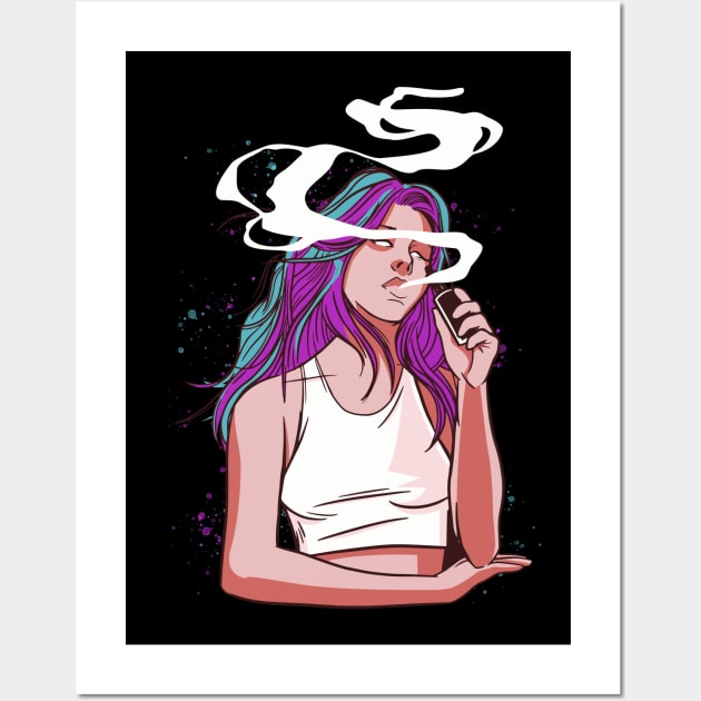 Sassy vaper girl Wall Art by bestcoolshirts